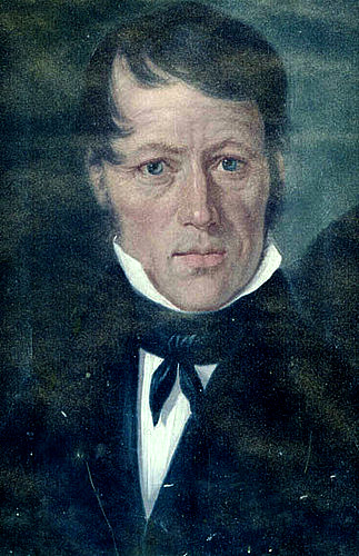 Lorenz Justin Ritz (1796-1870): Porträt von Martin Rieder, Wiler. Öl auf Papier hinter Glas. Kopie eines Porträts von 1841. Schenkung Dr. Carl Stäubli, Evilard.